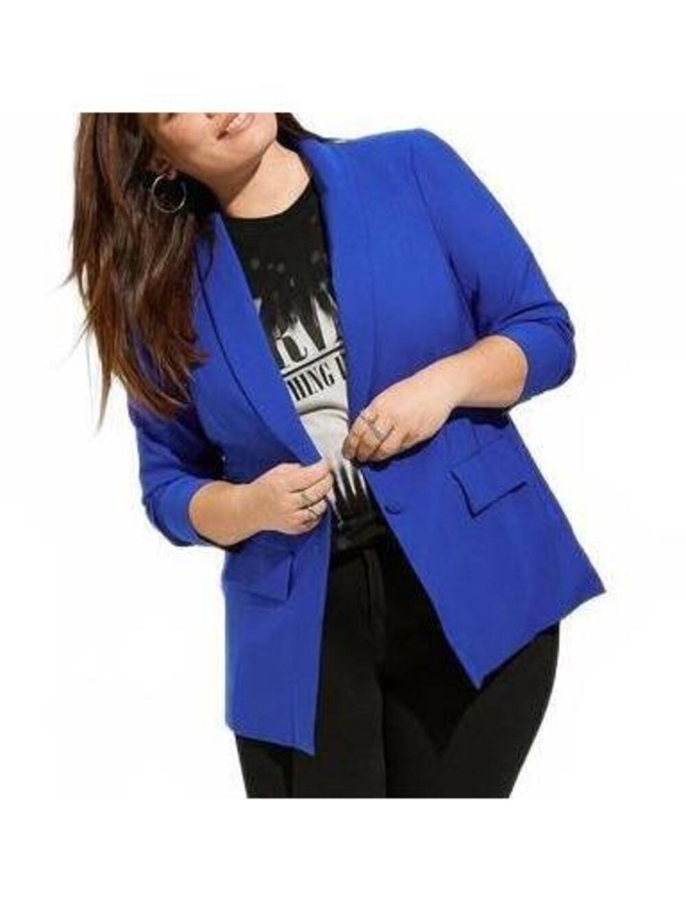 Torrid Royal Blue Double Button Blazer Plus Size 0 (12)